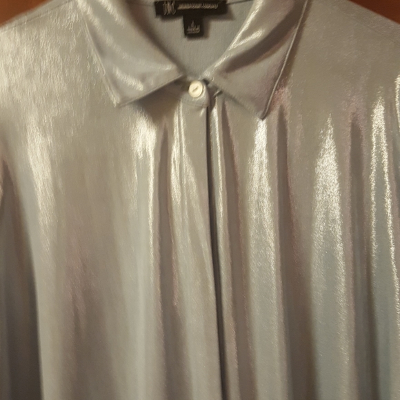 Inc. shimmery powder blue high-low dress blouse - Picture 4 of 4